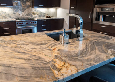 Blue storm countertop installed