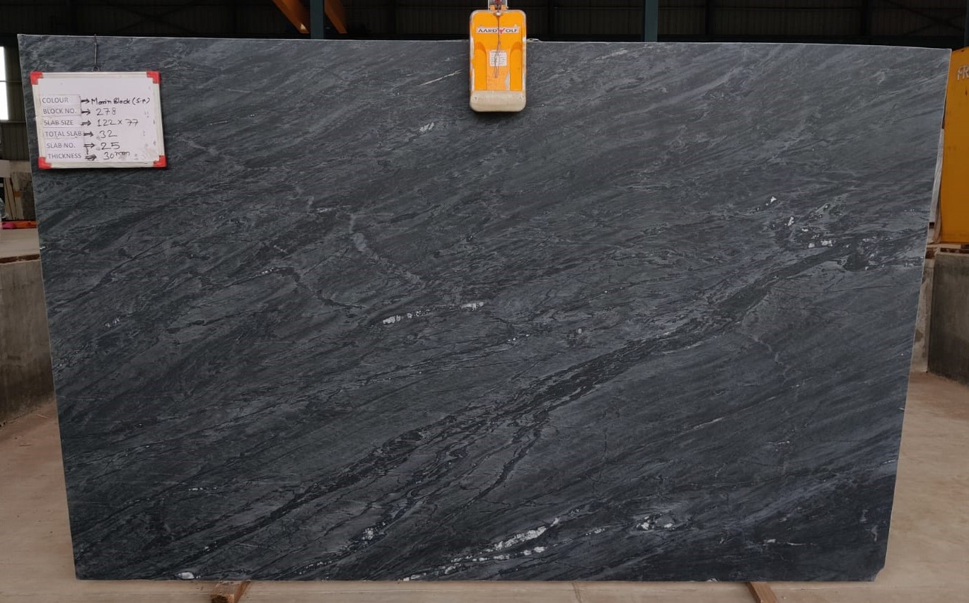 Black soapstone material used for countertop material. Soapstone is made from a talc-schist, which is a type of metamorphic rock. It is composed largely of the magnesium rich mineral talc. 